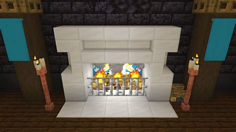 Wood Fireplace Quartz Mantle By JEFFERSCRAFT1 Minecraft Build Tutorial