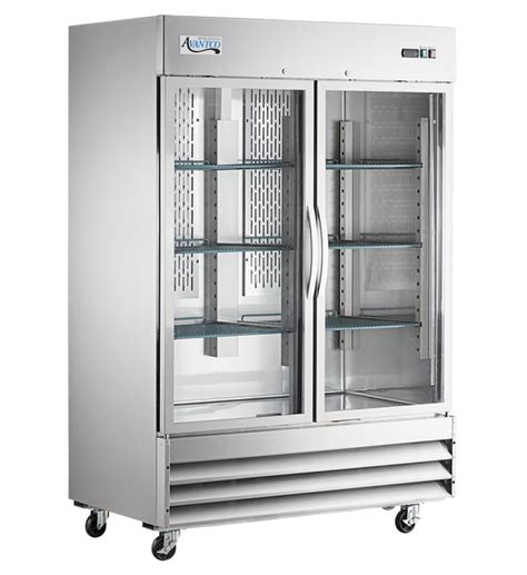 Refrigerador Avantco De Acero Inoxidable 2 Puertas De Cristal 46 6 Pies