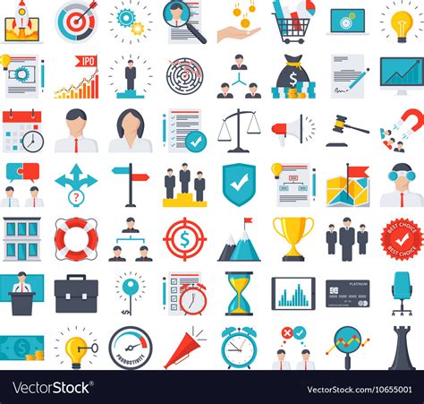 Business icon set Royalty Free Vector Image - VectorStock