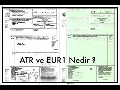 Lojistik Dersleri ATR ve EUR1 Belgesi Nedir Arasında ki farklar