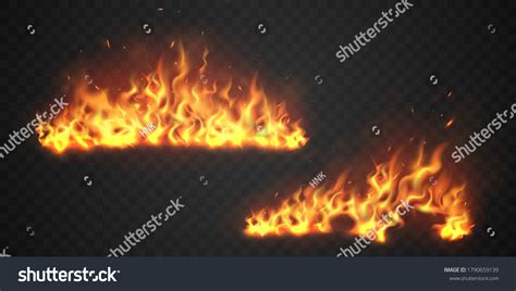 Fire Flames Burning Red Hot Sparks Stock Vector Royalty Free Shutterstock