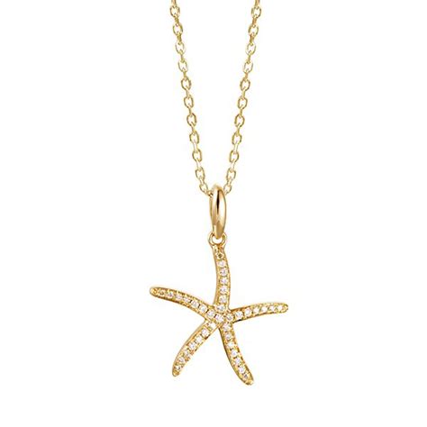 Ky Gold Diamond Starfish Pendant Ct Etsy