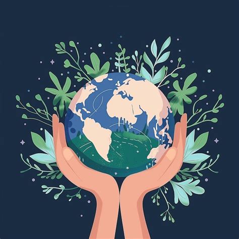 Premium Photo Earth Day A Hand Holding A Globe With The World Around It