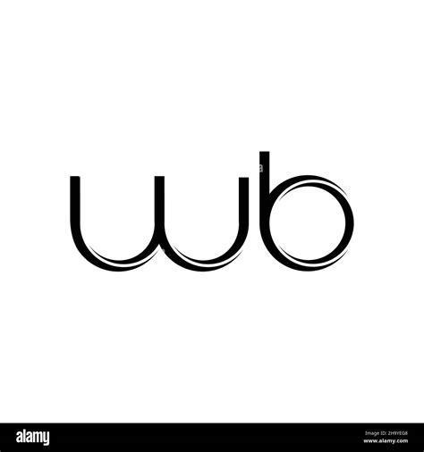 WB Logo Monogram With Slice Rounded Modern Design Template Isolated On