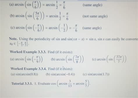 Solved A Arcsin Sin 6π Arcsin21 6π Same Angle B