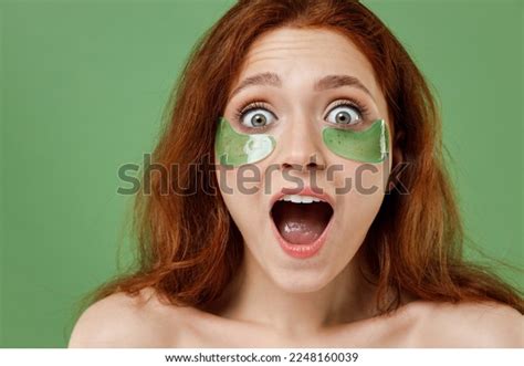 Beautiful Surprised Half Naked Topless Redhead Stock Photo 2248160039