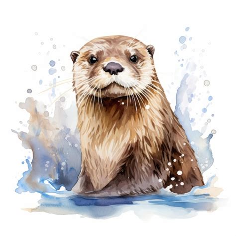 Premium Ai Image Detailed Otter Watercolor Clipart For Digital