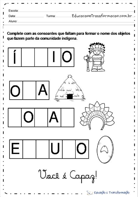 Atividades Dia do Índio para Ensino Fundamental e Educação Infantil