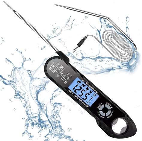 Review Meat Thermometer, Oven Safe Meat Thermometer, 2 in 1 Digital Food Thermometer with Alarm ...