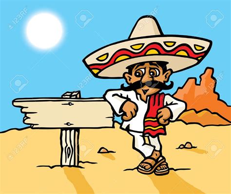 Mexican Guy With A Sombrero Cartoon Clip Art Library