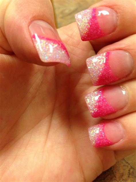 17 Top Glitter Nail Tips Pink Glitter Nails Acrylic Nail Tips