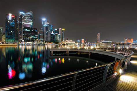 Urban Calm Marina Bay Singapore Brushing Up On Nightscap Flickr