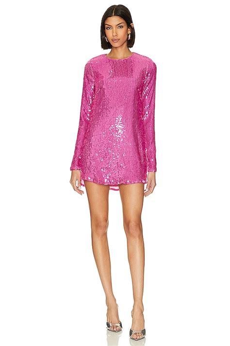 Show Me Your Mumu Maddison Mini Dress In Bright Pink Sequins Revolve