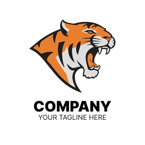 Angry Tiger Mascot Ilustração do logotipo de vetor isolado Vetor Premium