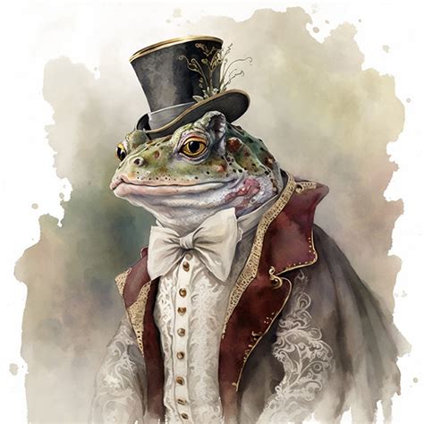 Frog In Fancy Clothing Well Dressed Gentleman Frog Elegant Prince