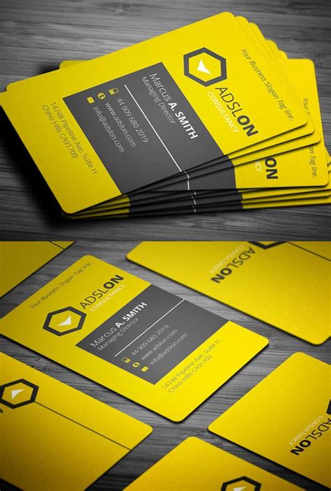 Yellow And Black Business Card Design