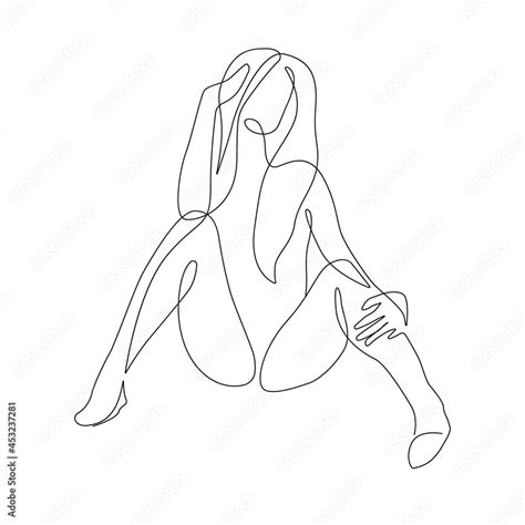 One Line Modern Nude Woman Drawing Female Body Line Art Drawing For