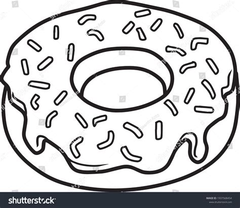 Donut Line Vector Illustration Isolated On Stock Vector (Royalty Free ...