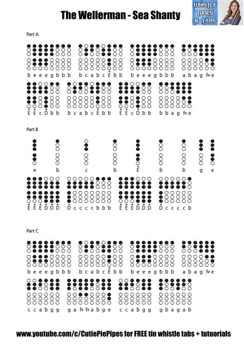 The Wellerman Tin Whistle Whistle Flute Sheet Music