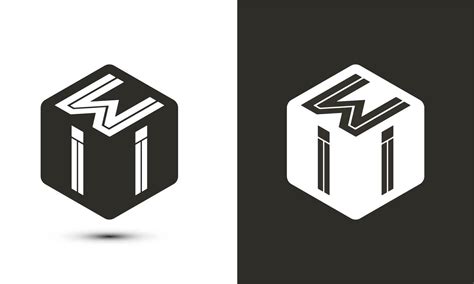 WII letter logo design with illustrator cube logo, vector logo modern ...