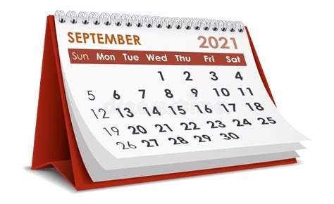 September 2021 Calendar Planner Design Template Stock Vector