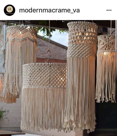 Lamparas Moderm Macrame Macrame Lamp Macrame Decor Jute Pendant