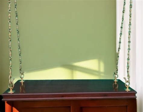 Wooden Jhula Swing With Brass Hooks And Brass Chains Hanging Swing