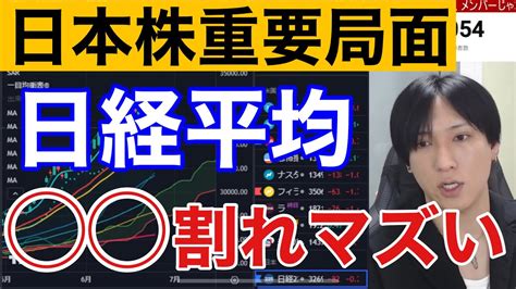 【626、日本株下落ここから本番⁉︎日経平均ここを割るとヤバい】半導体株急落。ソシオネクスト大暴落。円安、ドル高加速なのに米国株、ナスダック