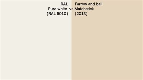 RAL Pure White RAL 9010 Vs Farrow And Ball Matchstick 2013 Side By