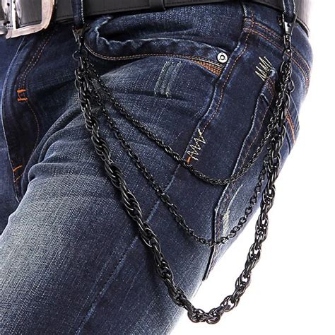 Fashion Punk Hip Hop Trendy Belt Waist Chain Multilayer Male Pants