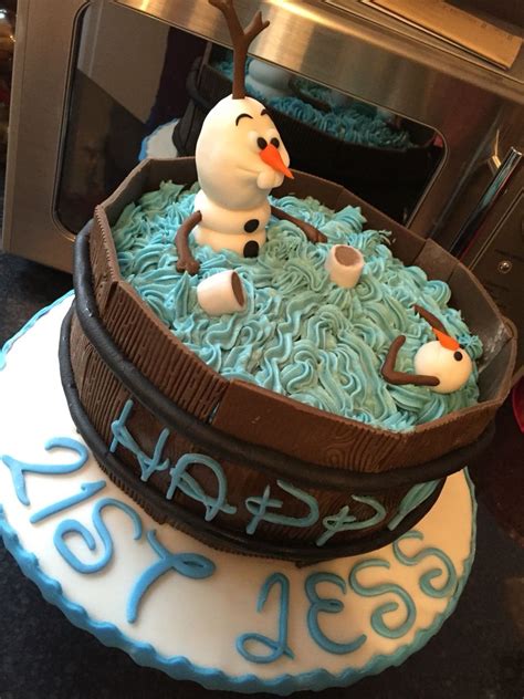 Olaf In Hot Tub Cake