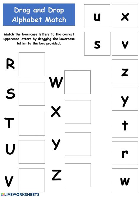 Kindergarten Worksheets Match Upper Case And Lower Case Letters 3 Aaf