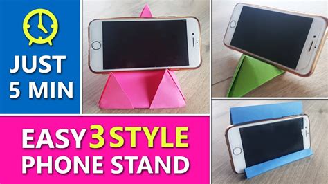 Origami Phone Stand How To Make A Phone Stand With Paper Youtube