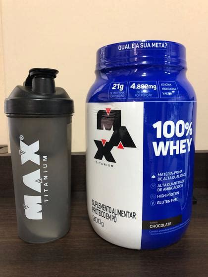 100 Whey Pote 900G Max Titanium Chocolate Coqueteleira Max