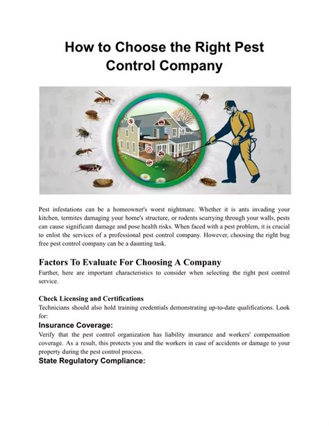 Ppt How To Choose The Right Pest Control Company Powerpoint Presentation Id12548550