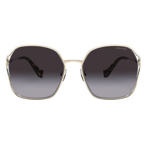 Miu Miu Miu Miu Logo Sunglasses Oversize Pale Gold Sunglasses Miu Miu Eyewear Avvenice