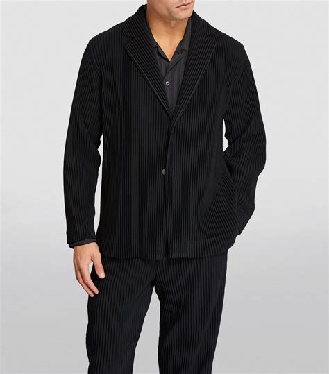 Mens Homme Plissé Issey Miyake black Pleated Blazer Harrods