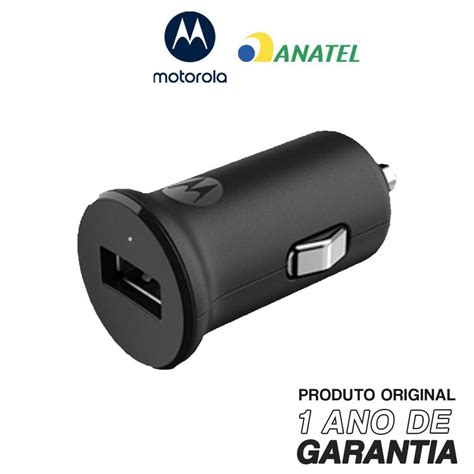 Carregador Veicular Original Motorola Turbo Power 18w Sem Cabo Usb Preto Carregador Veicular