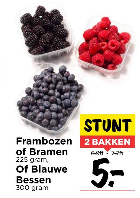 Frambozen Of Bramen 225 Gram Aanbieding Bij Vomar