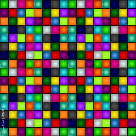 Seamless background - colorful, glowing, three-dimensional cubes. Dance ...