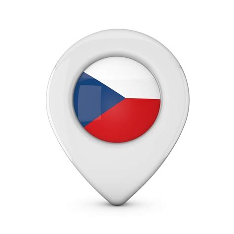 Premium Photo Czech Republic Flag Location Marker Icon D Rendering