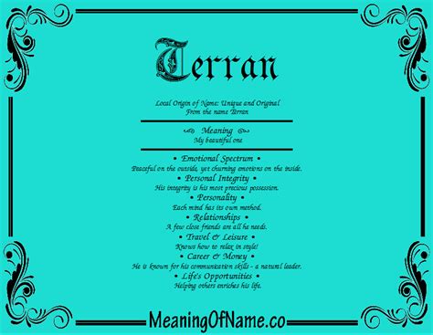 Terran - Meaning of Name