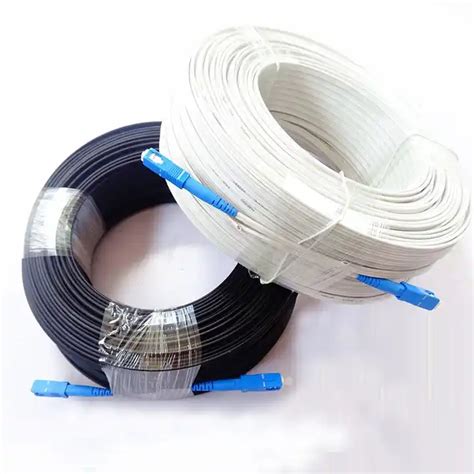 Ftth Indoor Fiber Optic Drop Cable Single Core 2 Core Flat Drop 10m 20m