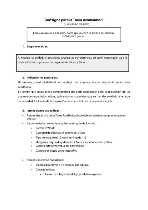 Tarea Acad Mica Indicaciones Consigna Para La Tarea Acad Mica