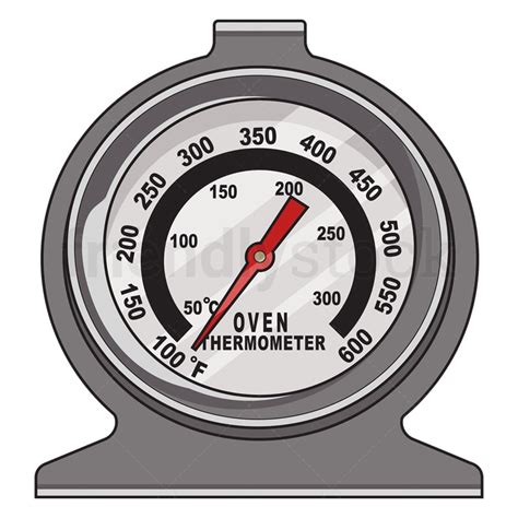 Cartoon Oven Thermometer Baking Tool Vector Clip Art Graphic