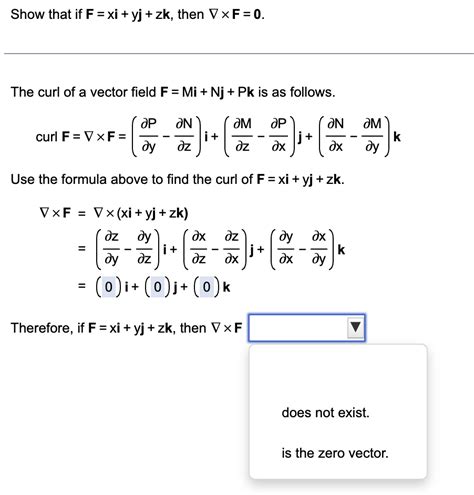 Show That If F Xi Yj Zk Then ∇×f 0 The Curl Of A