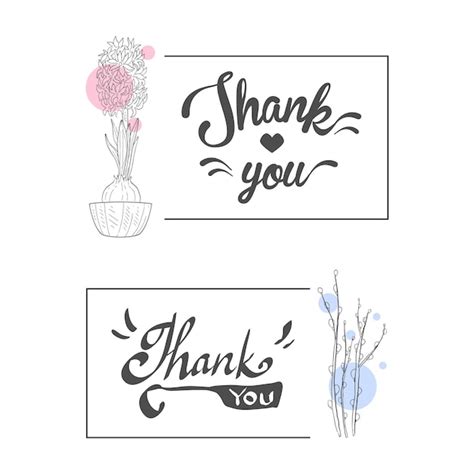 Gracias Inscripci N Manuscrita Tarjetas Elegantes Con Flores Elemento