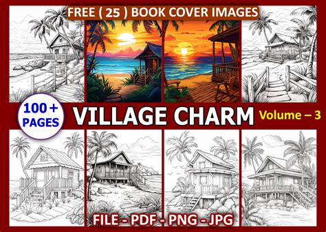 Village Charm Coloring Pages for Adults Graphic by Sobuj Store