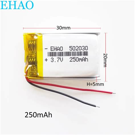 37v 250mah 502030 Lithium Polymer Lipo Rechargeable Battery Cells For Mp3 Mp4 Mp5 Gps Psp Smart