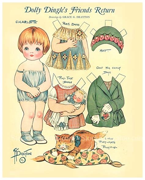 Dolly Dingle S Friends Return Printable Paper Doll Charlotte Dolly